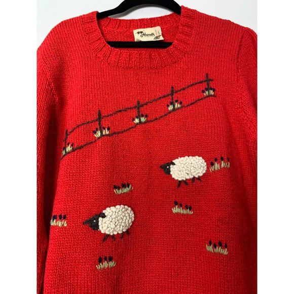Handknits Of New Zealand 100% Wool Sheep Sweater - Picture 4 of 8